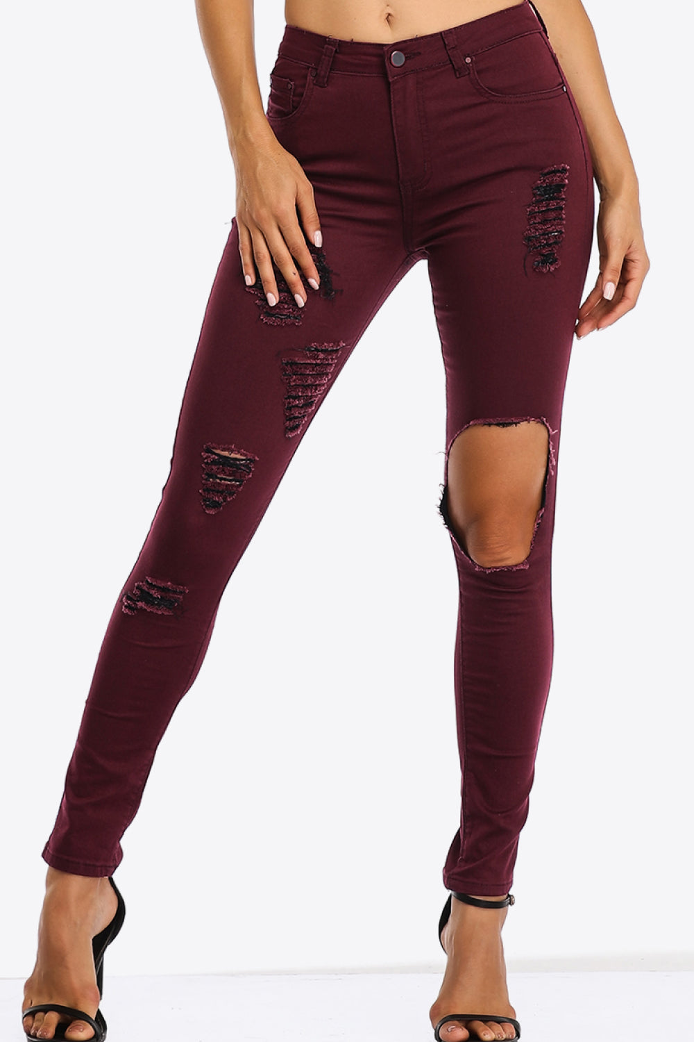 Full Size Distressed Skinny Jeans