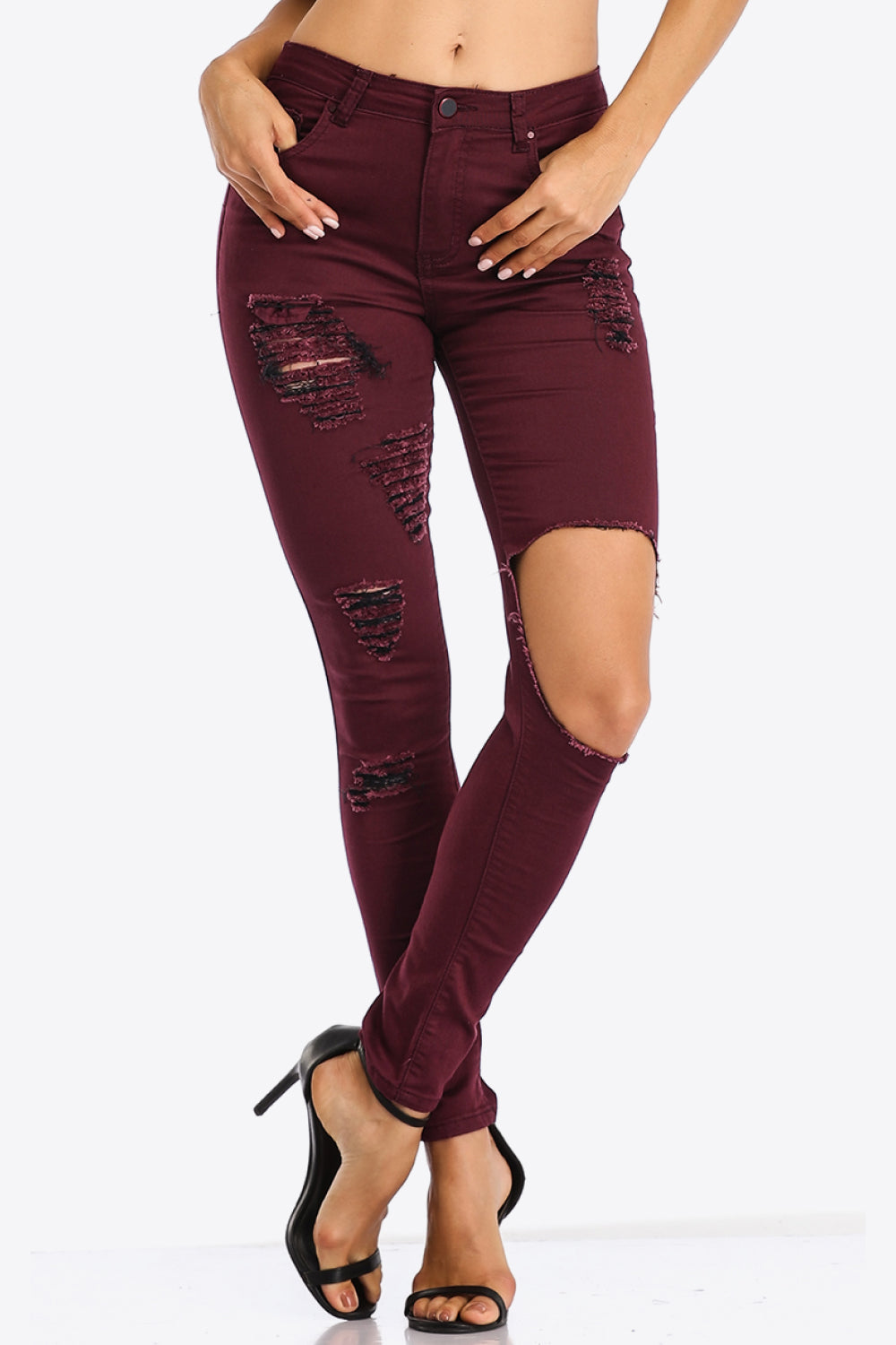 Full Size Distressed Skinny Jeans